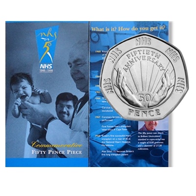 1998 BU 50p Coin Pack - 50th Anniversary NHS
